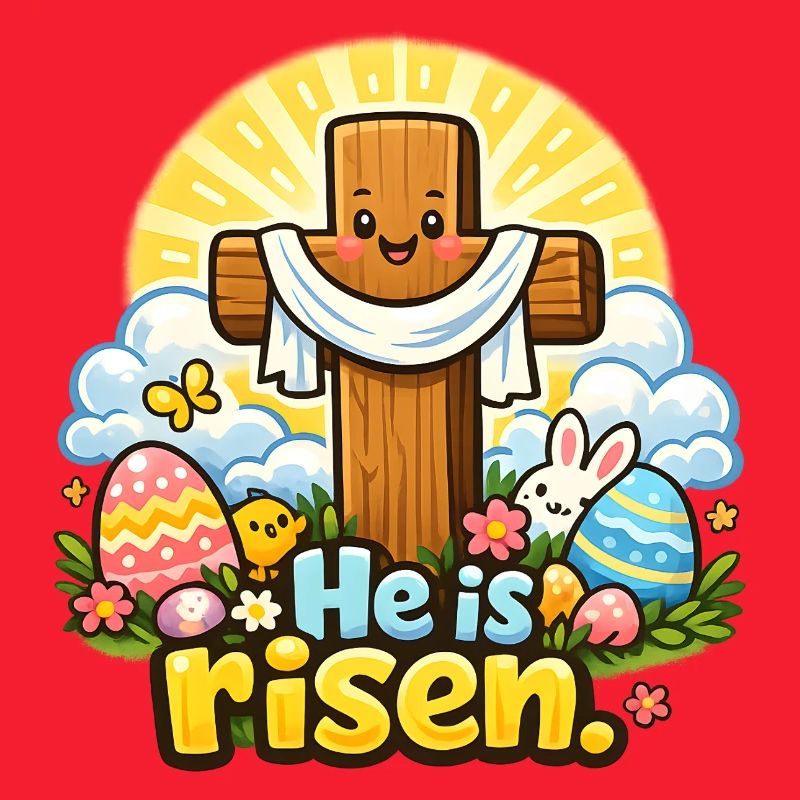 He is Risen Kawaii Cross