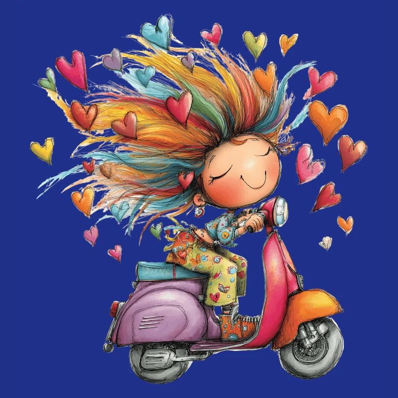 Rollerliebe - Mädchen auf Roller – bunter Sommer