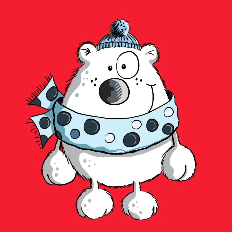 Drolliger Eisbär - Bär - Winter - Comic - Tiere