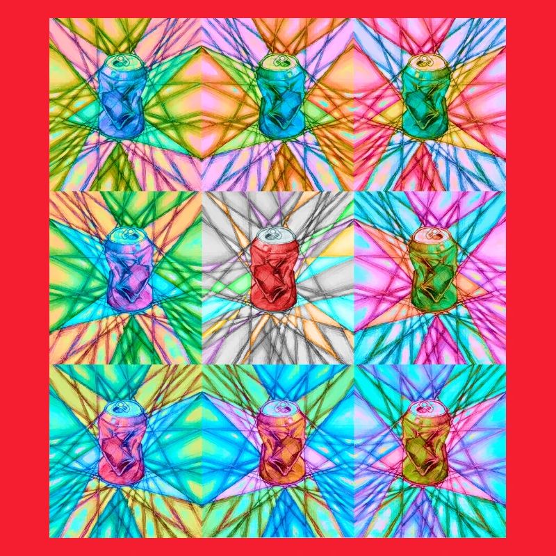 Vibrant Can and Abstract Light Pattern