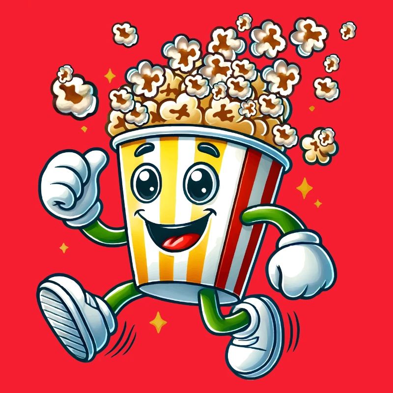 motif pop-corn de dessin animé joyeux pour s’amuser au cinéma