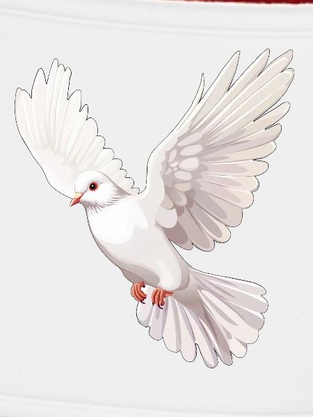 WeißeTaube im Flug Illustration