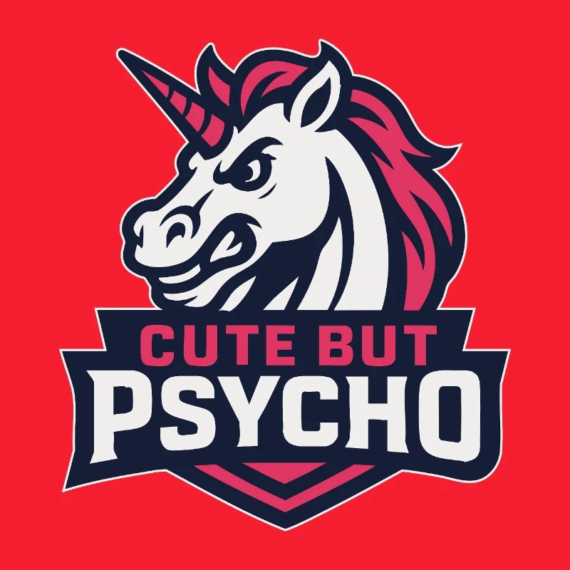 Licorne espiègle avec une phrase