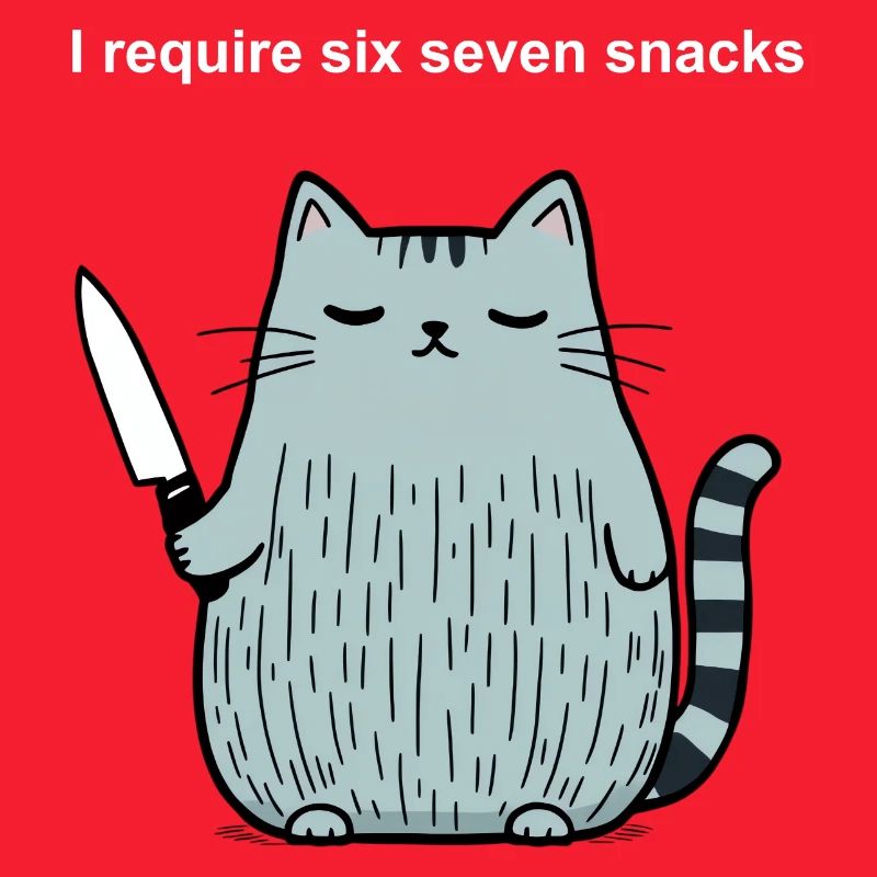 6-7 Internet Meme 6 7 Snack Katze