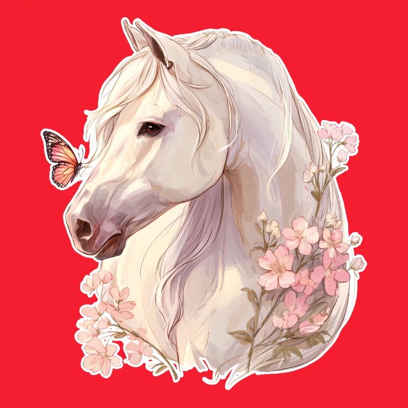 Cheval avec papillon