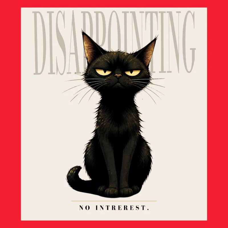 DISAPPOINTING Sarcastic Black Cat Design