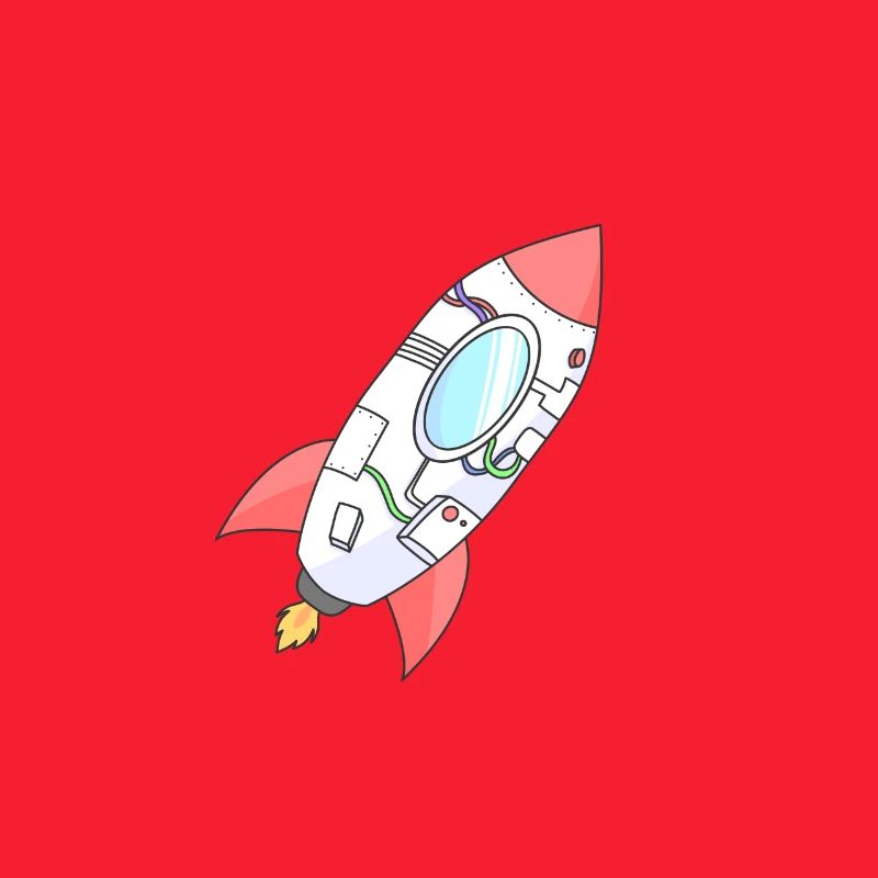 Fusée colorée en orbite