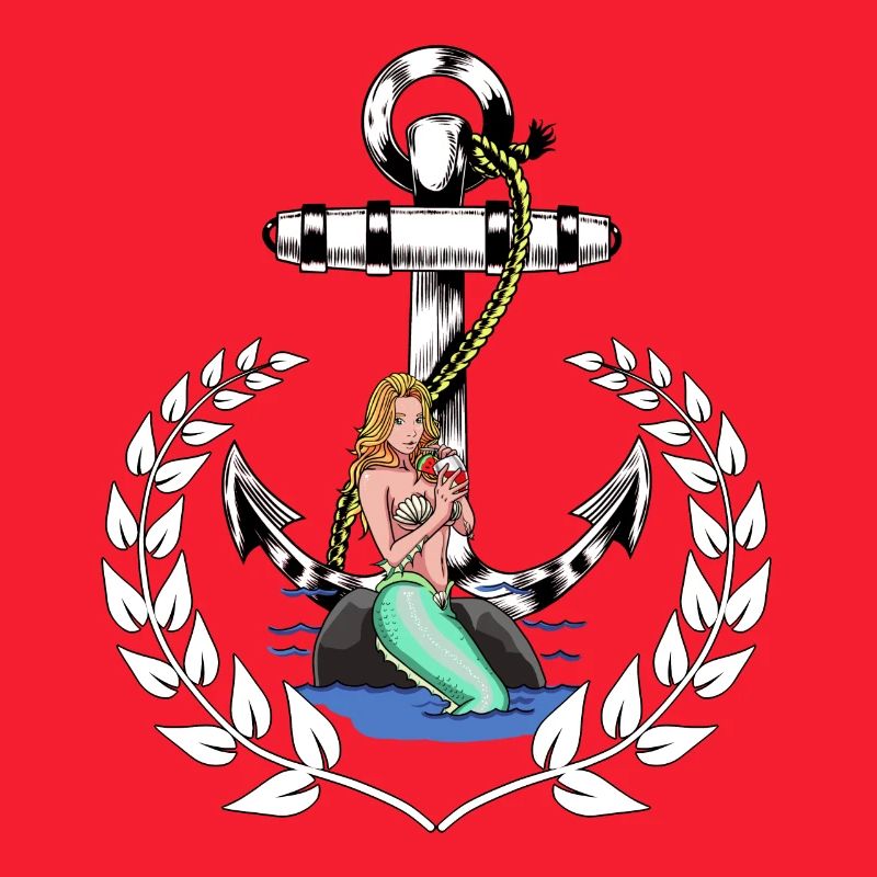 Maritim Nixe Anker Seefahrt Lorbeerkranz Seefahrt
