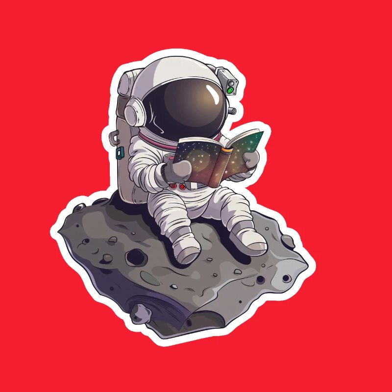Little astronaut reading a book on Astronid