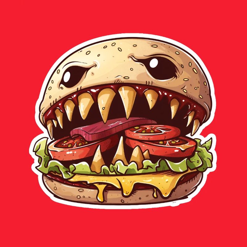 Fleischfressender Cheeseburger – Monster Burger