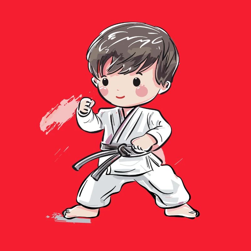 Karate Junge Comic Stil