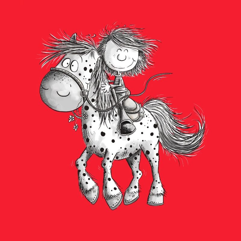 Cheval drôle avec cavalier cheval de dessin animé