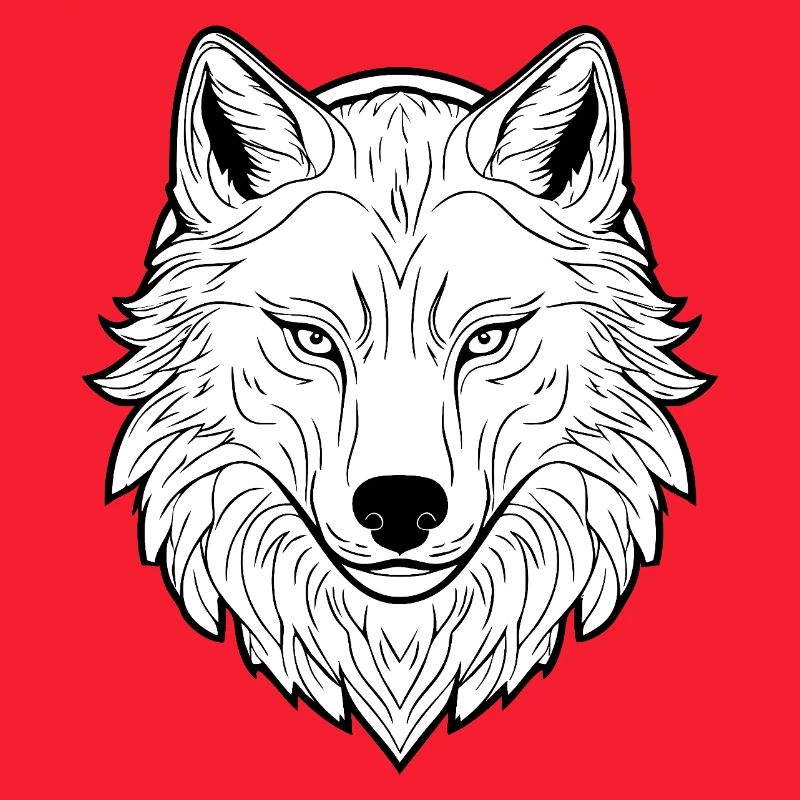 Huge Wolf Head Illustration