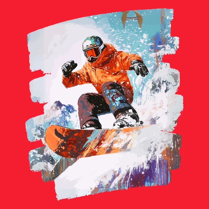 Snowboarder Pulverschnee