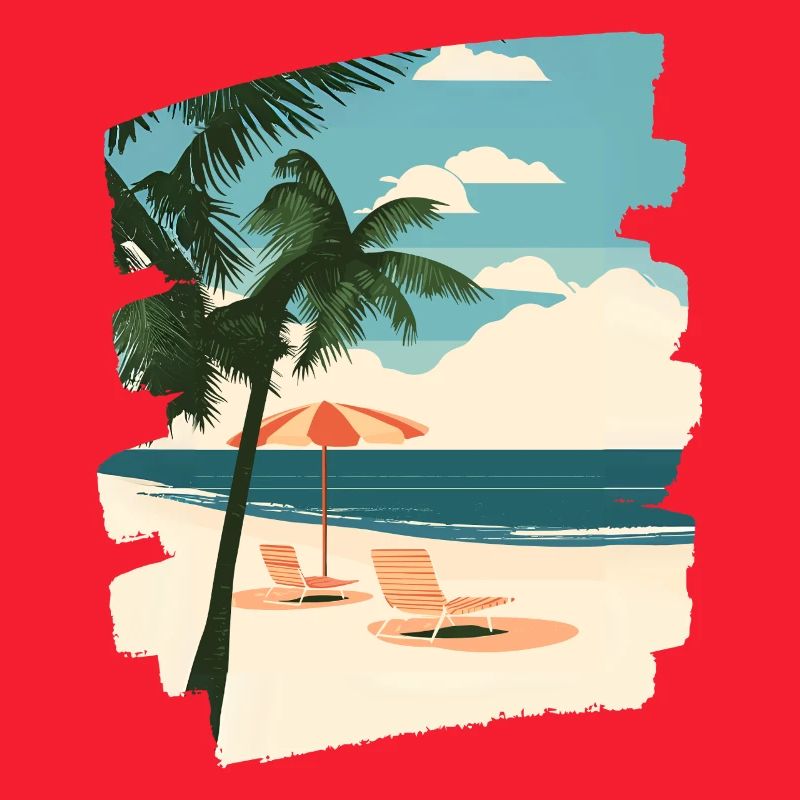 Beach Palm Trees Sun Summer