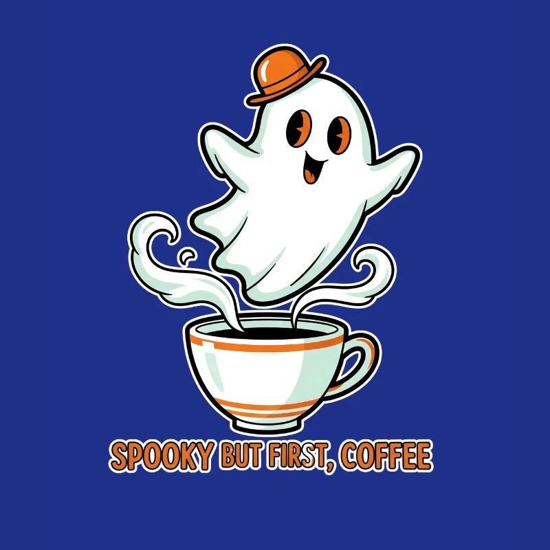 Fantôme effrayant avec café
