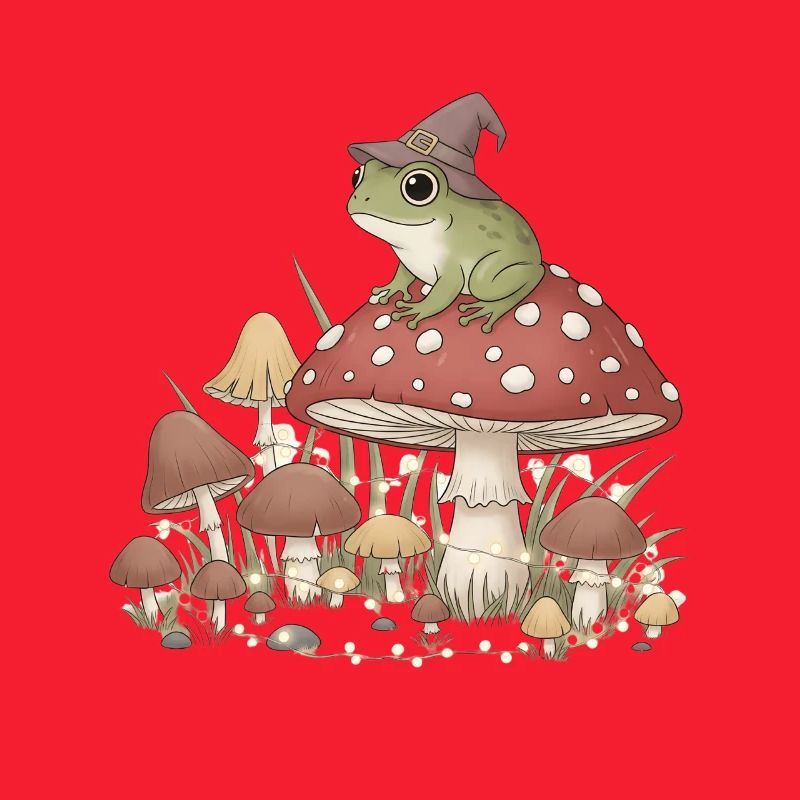 Mushroom wizard with frog