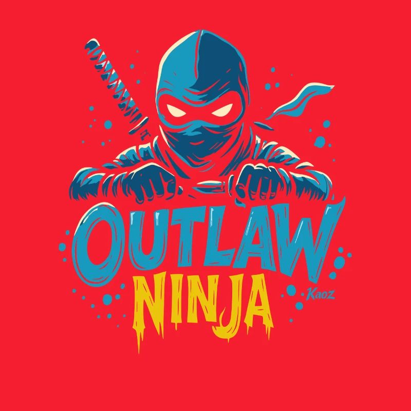 Conception de dessin animé ninja hors-la-loi