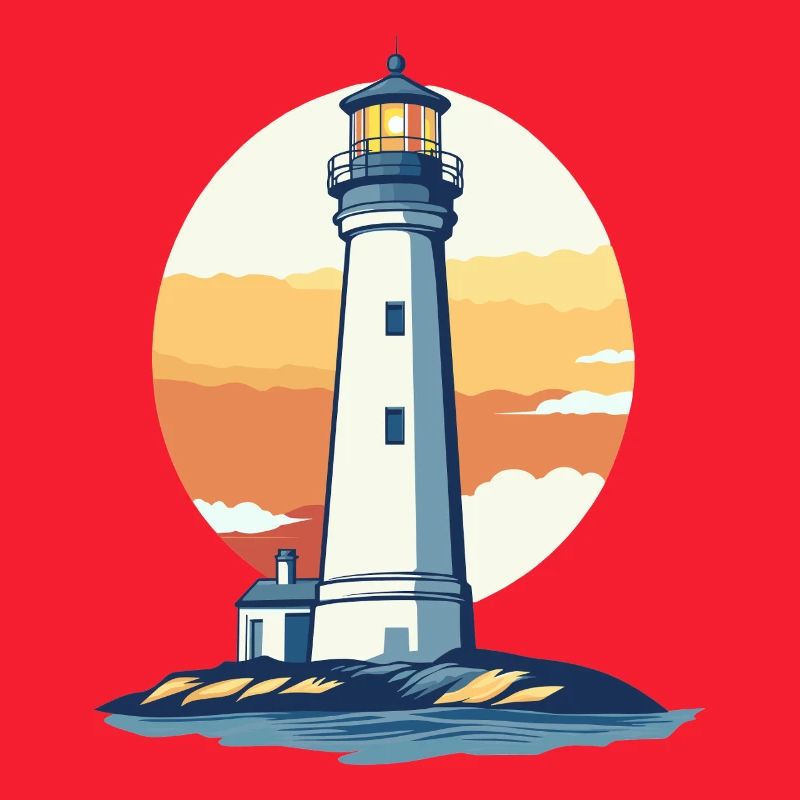 Phare au coucher du soleil