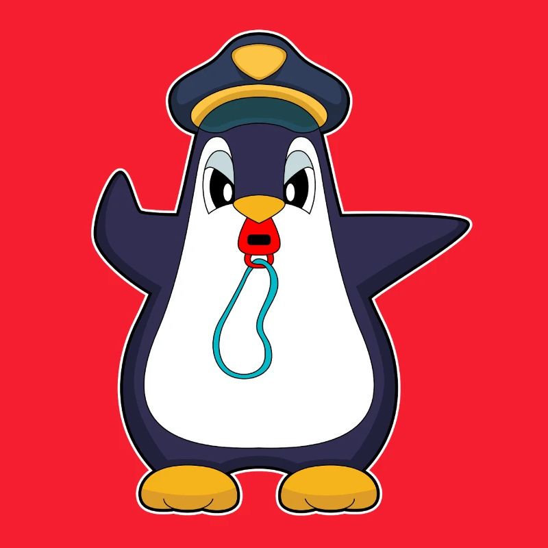 Pinguin Polizist Trillerpfeife Polizei