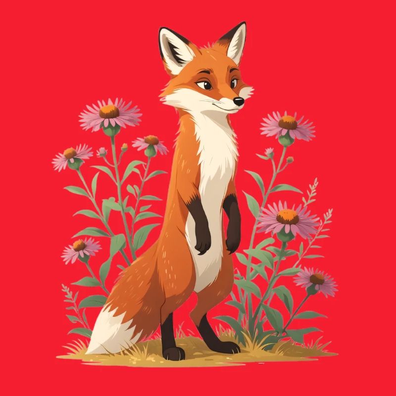 Fuchs mit Blumenmuster Illustration
