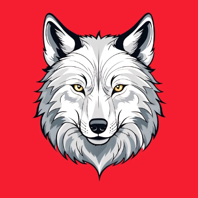 Weißer Wolfkopf Illustration