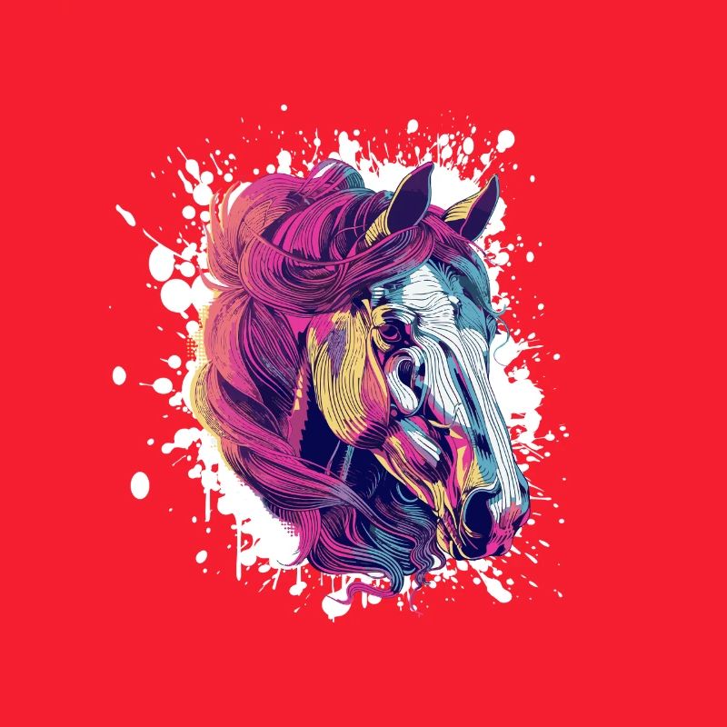 Buntes Pferd PopArt Farbexplosion