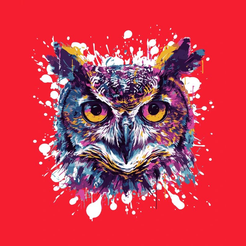 Owl Head Splatter