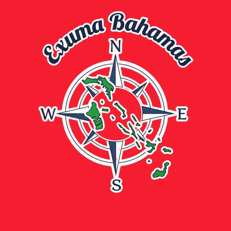 Exuma Bahamas Compass Graphic