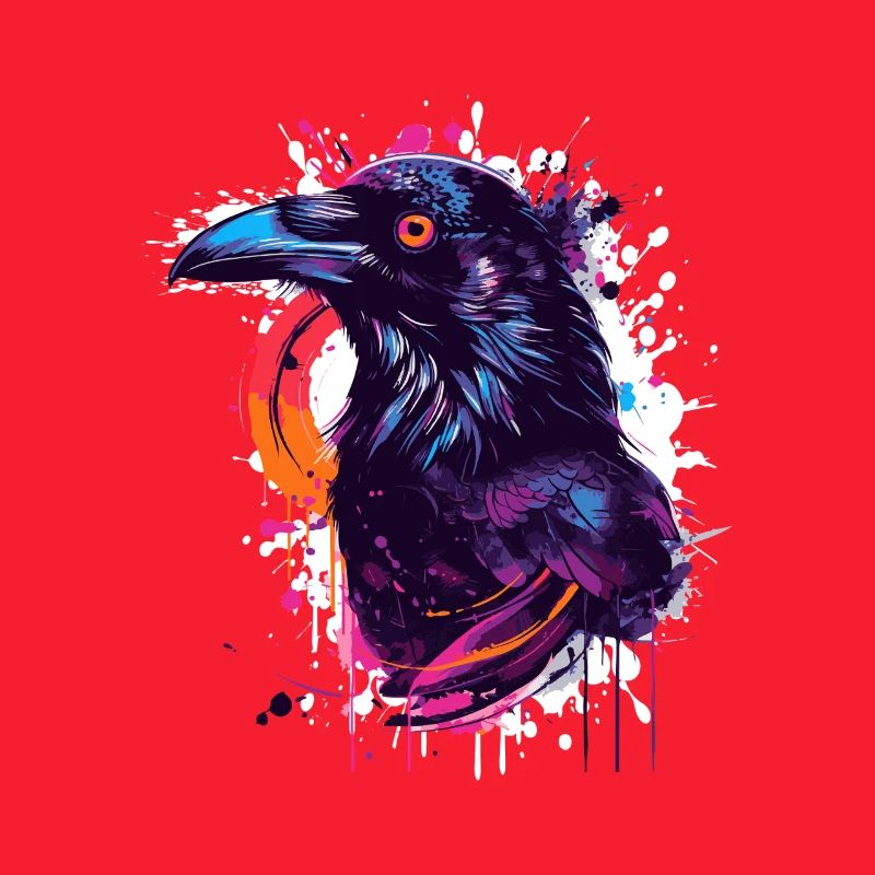 Farbexplosion Rabe Neon-Splash
