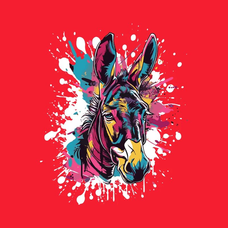 Bunter Zebra Kopf Splatter