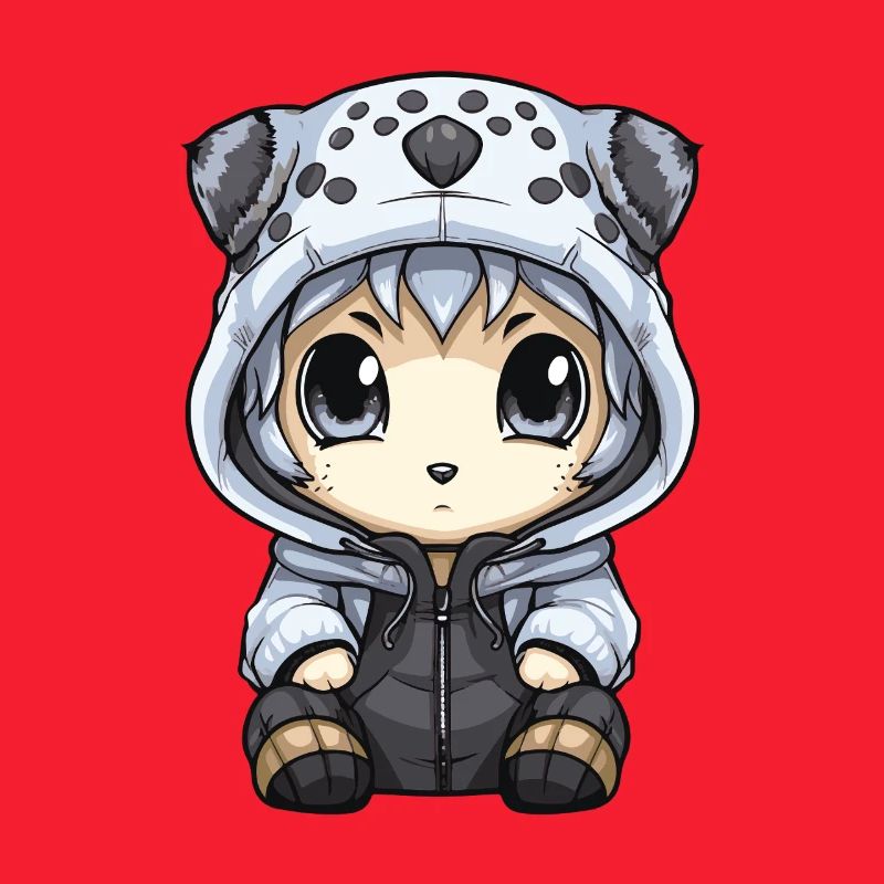 Snow leopard winter leopard baby