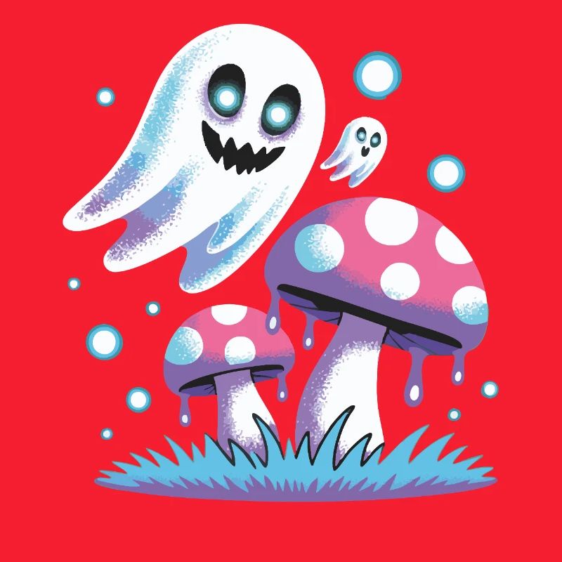 Neon style ghost mushrooms