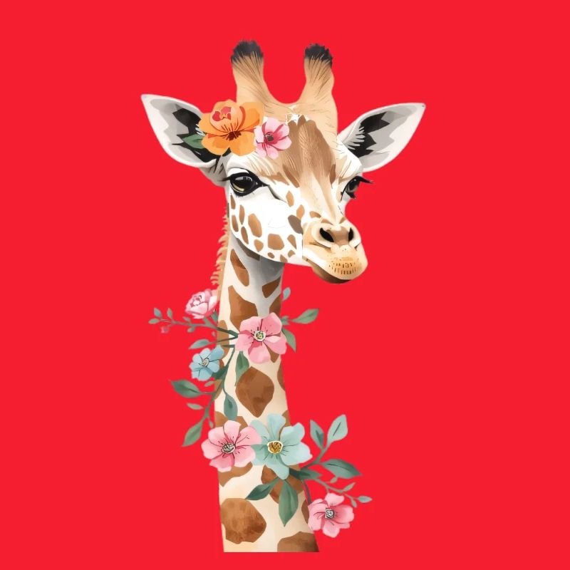 Giraffe with flower crown