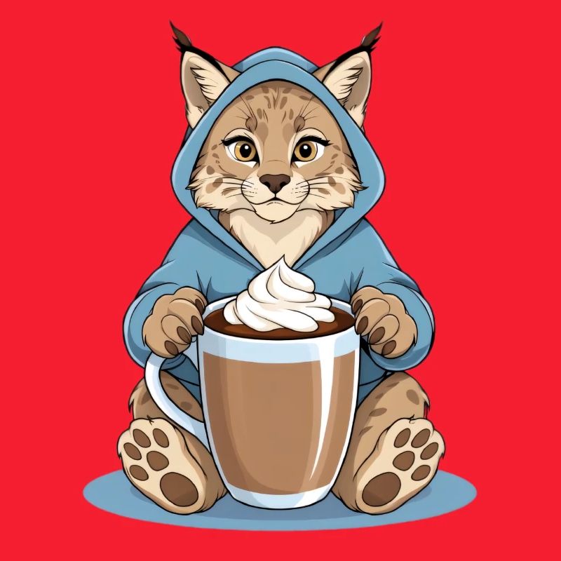 Luchs mit Heissem Getränk