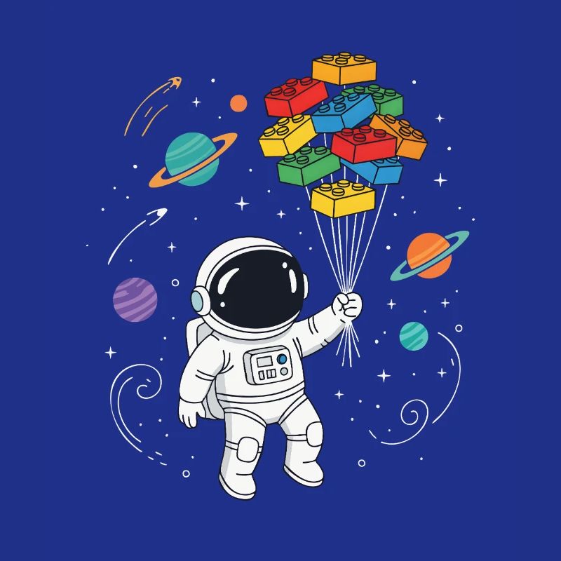 Blocs de construction d’astronautes Construction de briques spatiales