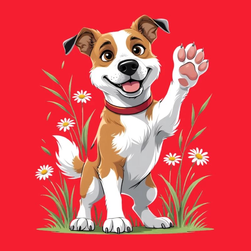 Chien joyeux dans le champ