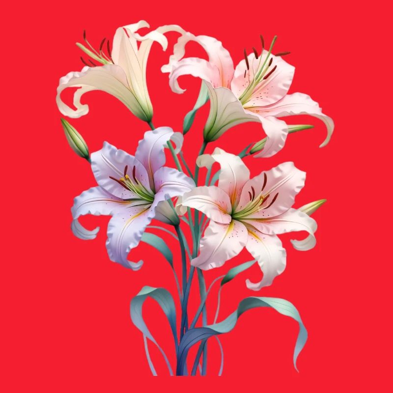 Bouquet de lys pastel
