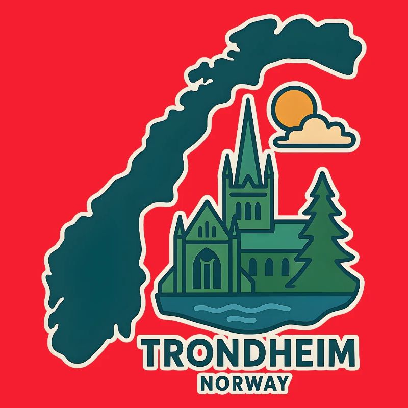 Die Skyline der Stadt Trondheim