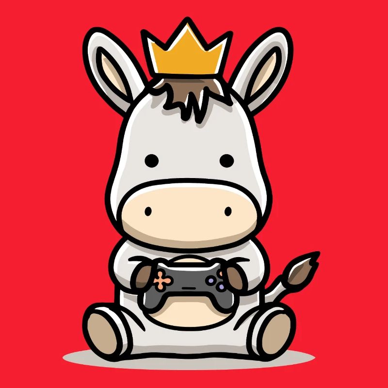 Gamer Esel mit controller Krone