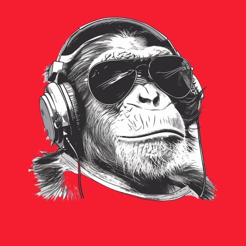 Monkey DJ avec casque