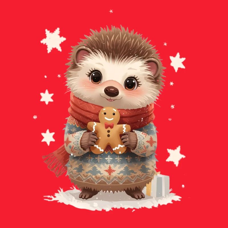 Cuddly hedgehog with gingerbread