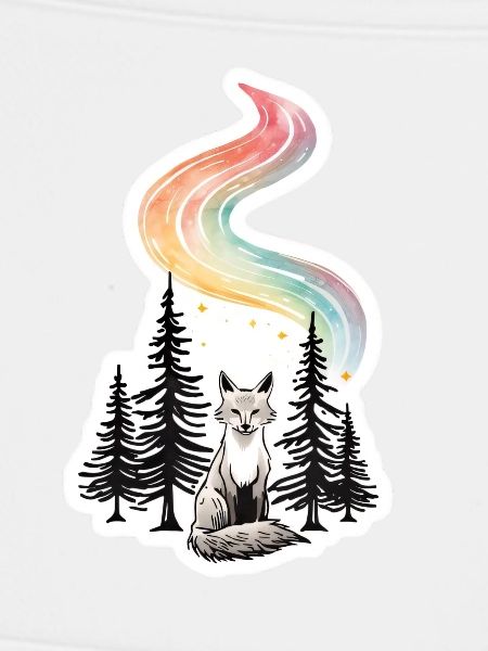 Nordlicht Fuchs im Wald