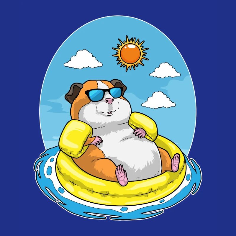 Natation de hamsters dans l’anneau d’été