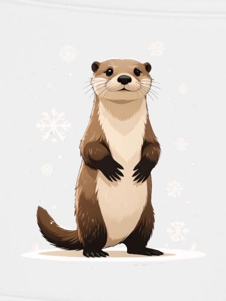 Winterotter mit Schneeflocken