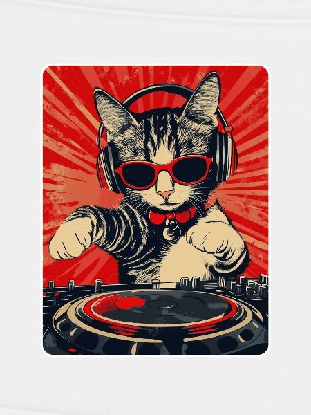 Coole DJ Katze mit Sonnenbrille