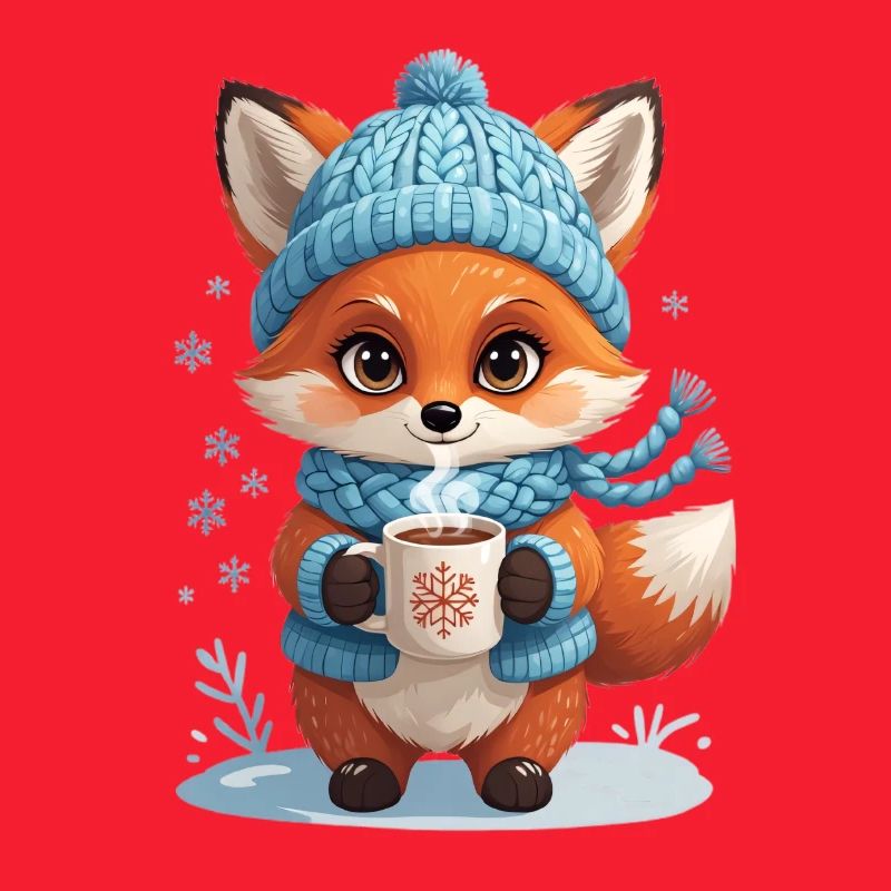 Winter fox with cocoa