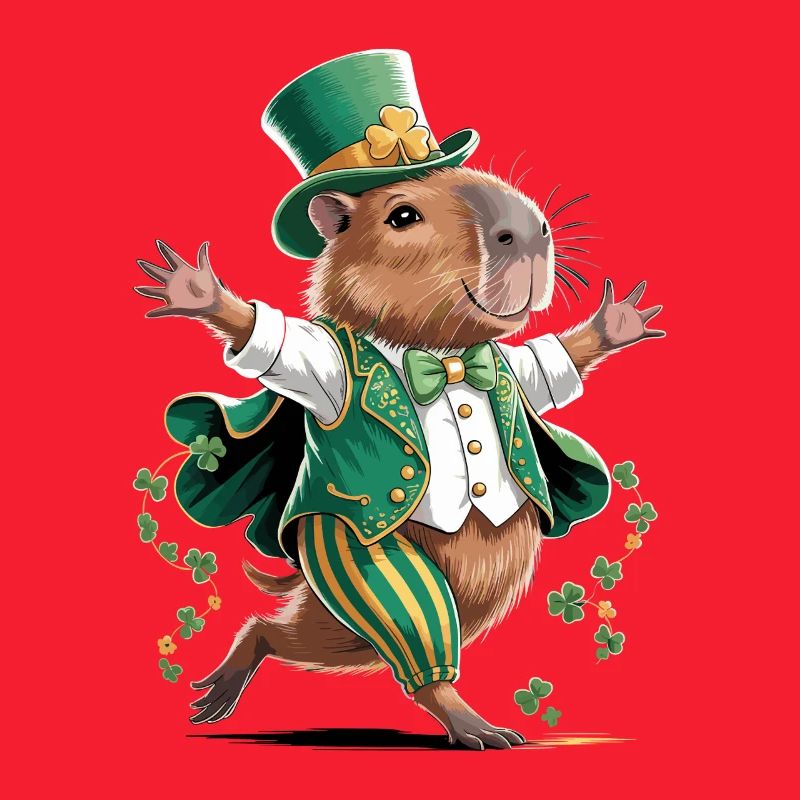 Leprechaun Hamster Festive Print