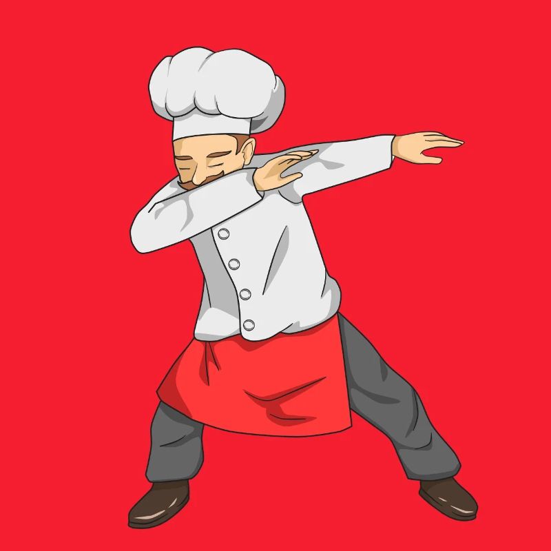 Dabbing Chef Funny Cooking Master Culinary Kitchen