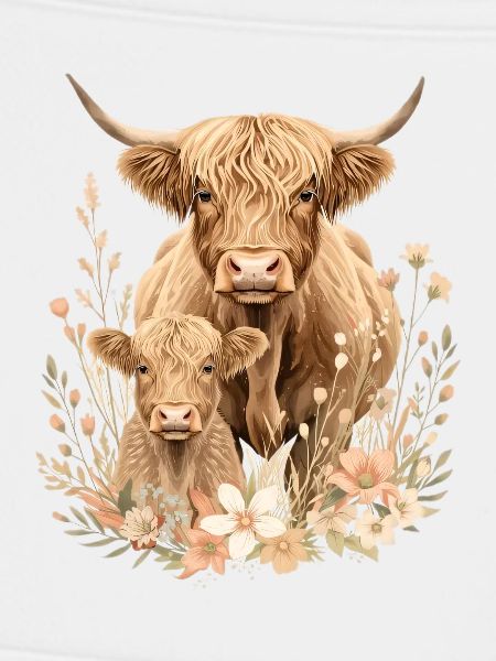 Kühe Kalb im Blumensaum